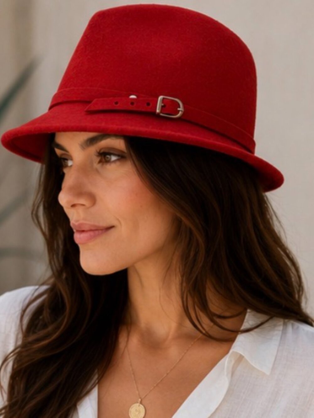 Amanda Smith NEW WITH TAGS Woman's Wool Red Hat Made In Italy
